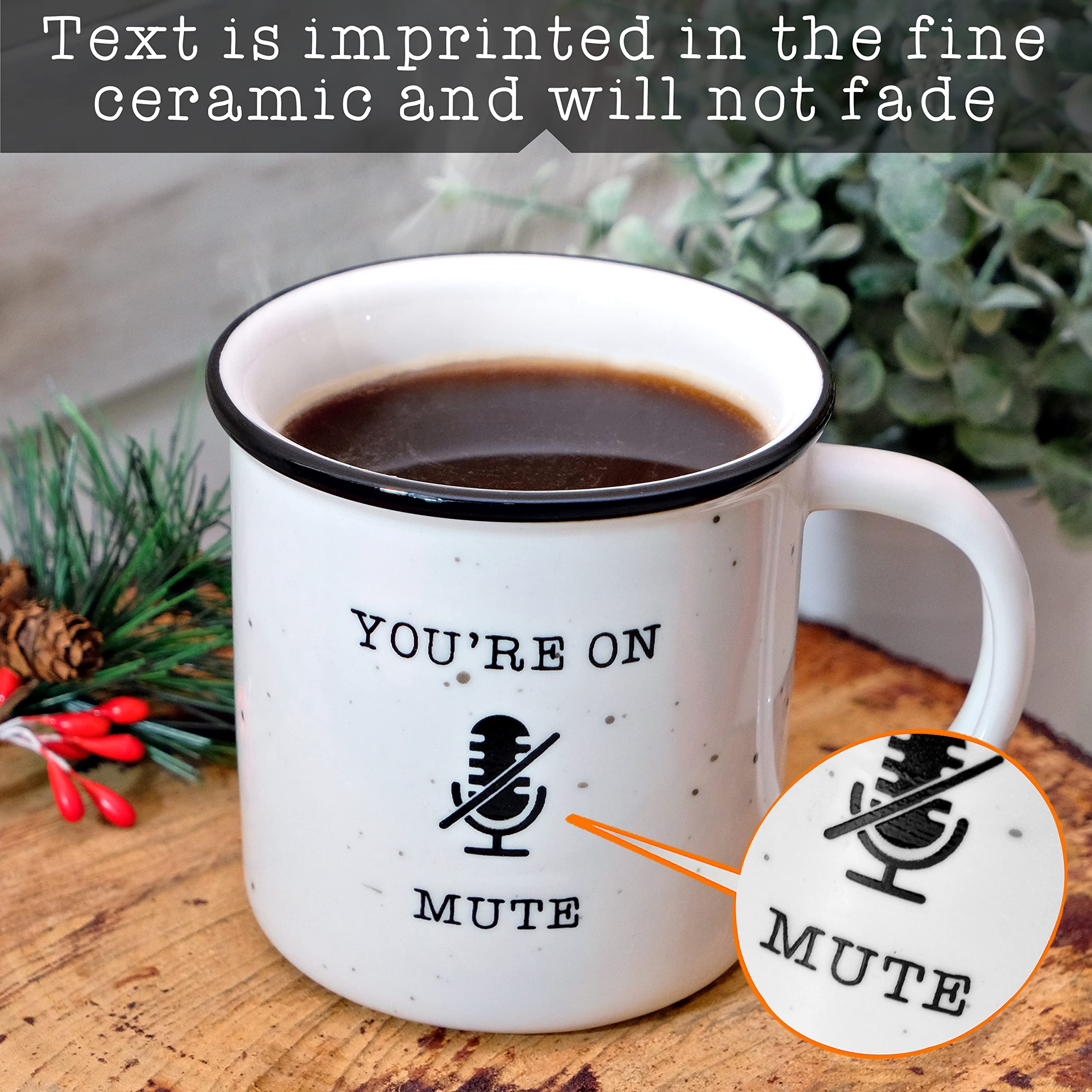 MAINEVENT You're On Mute Mug back quote visible in full