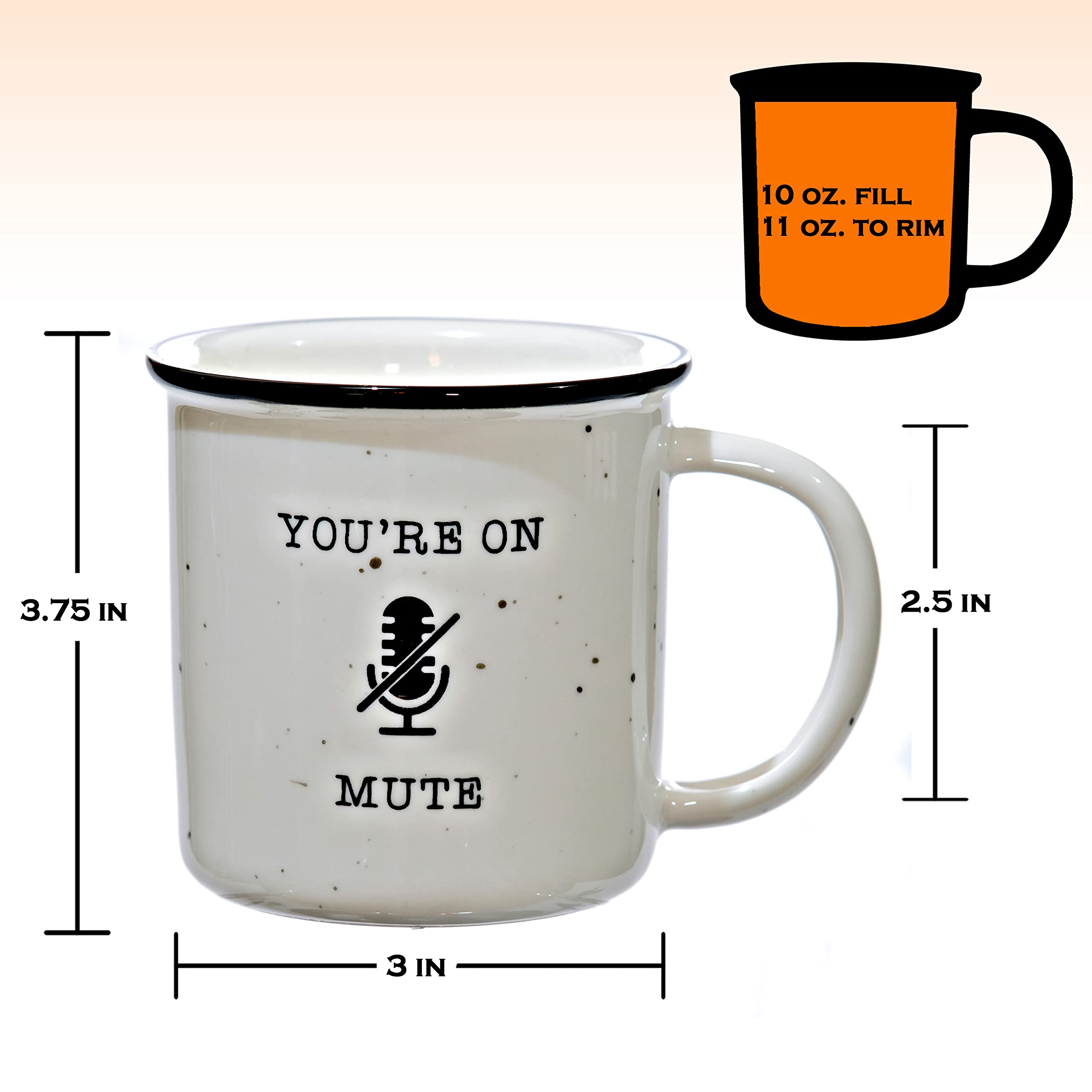 MAINEVENT You're On Mute Mug handle-side view for comfortable grip