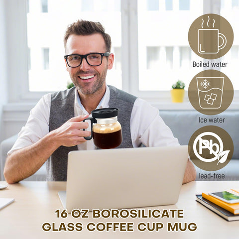 MaiQidd transparent travel mug for coffee and tea, portable on-the-go.