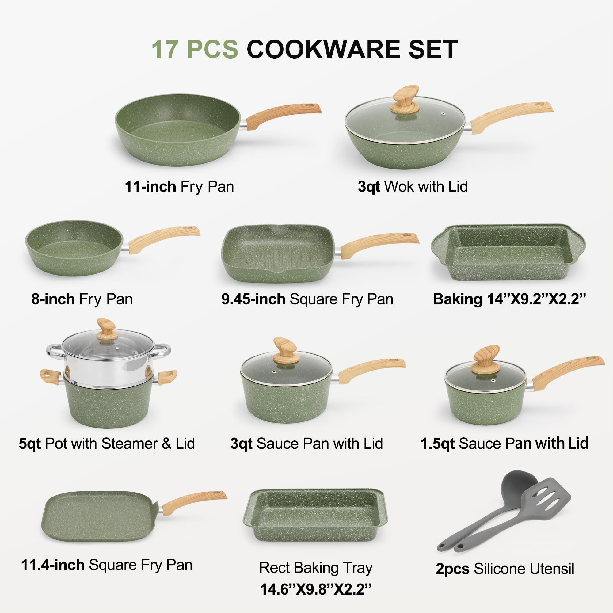MAISON ARTS wooden handle cookware with comfortable grip during cooking