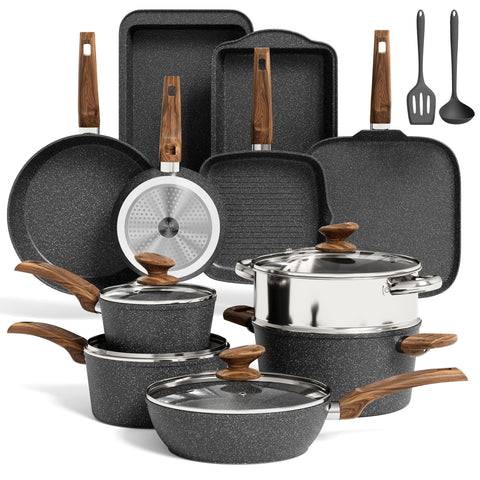 MAISON ARTS 17-piece set full view showing versatile cookware for everyday meals