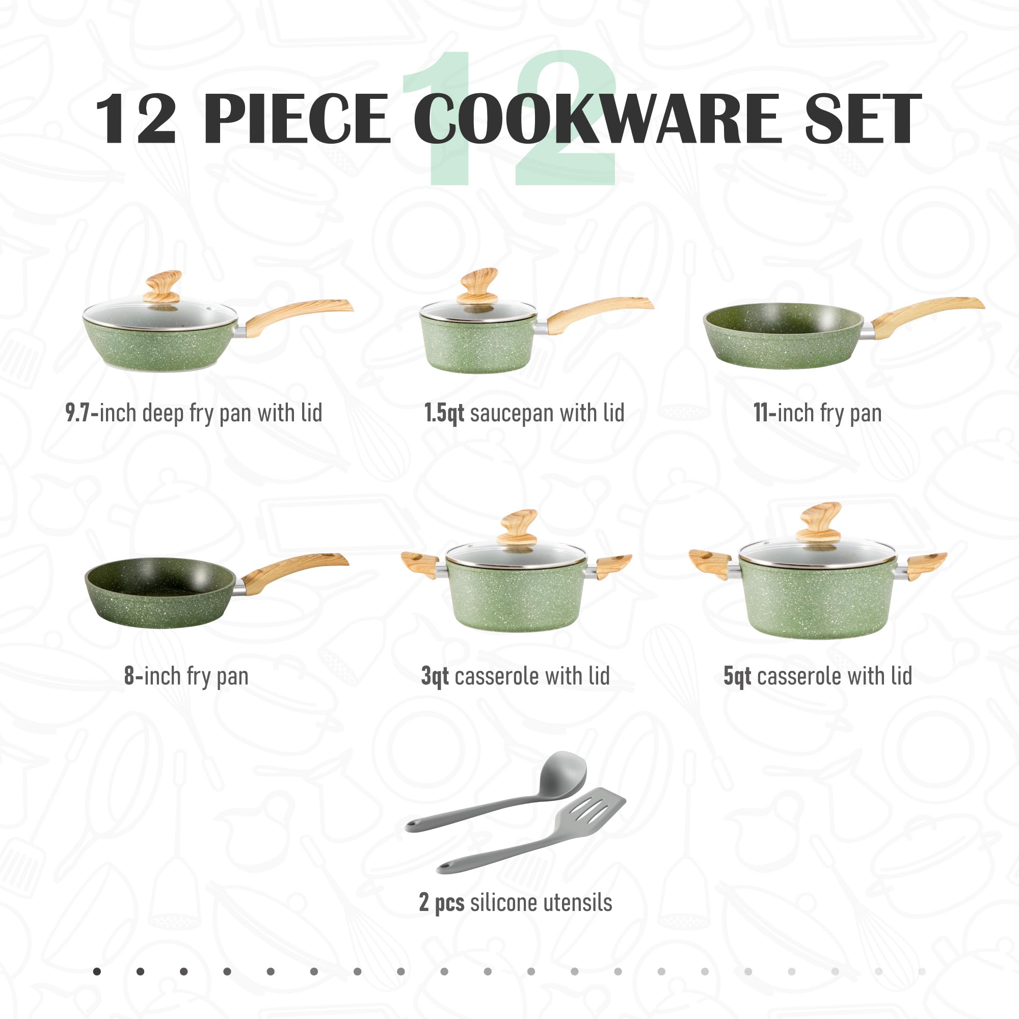 MAISON ARTS 5 qt casserole with lid for family meals and one-pot dishes