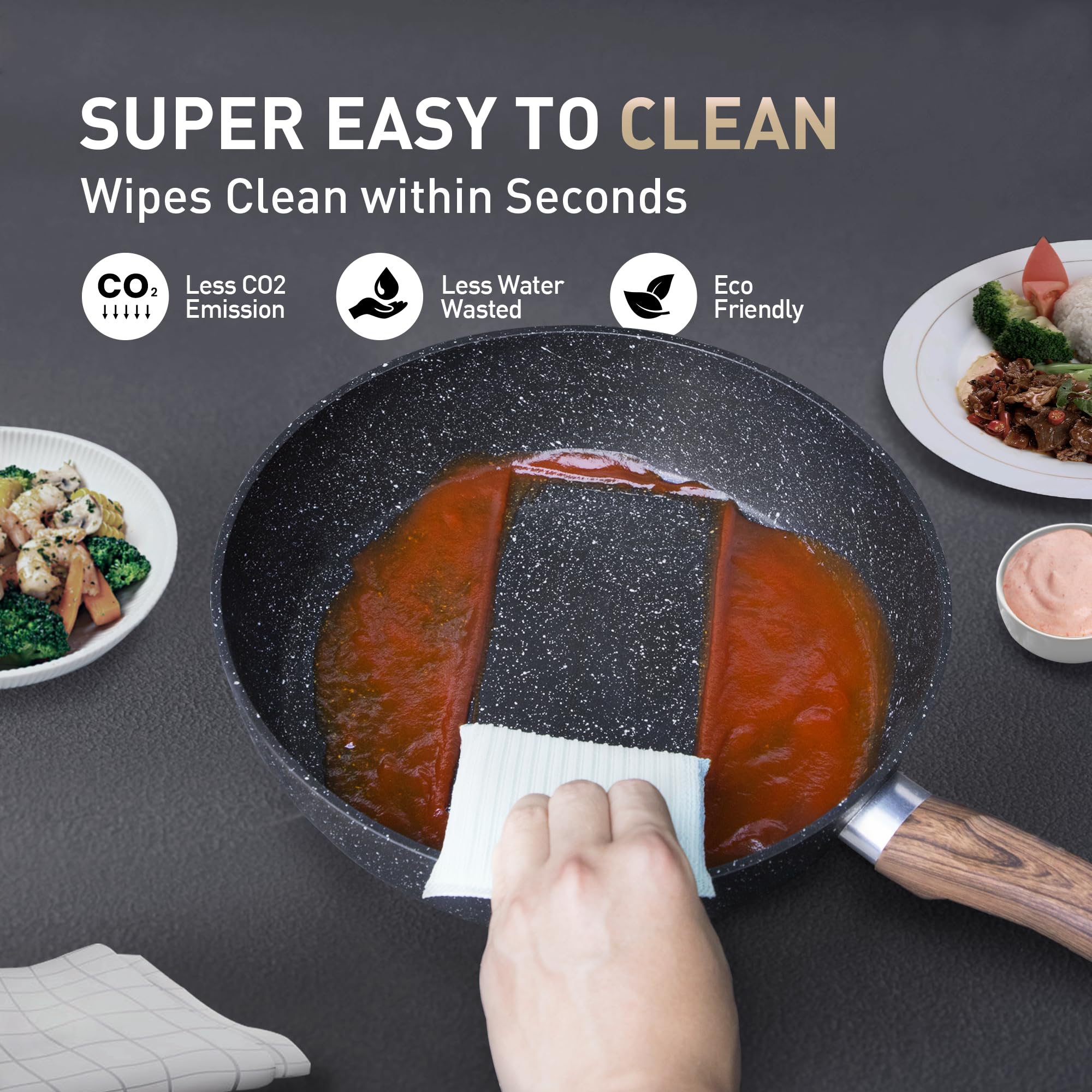 MAISON ARTS silicone utensils included for safe cooking