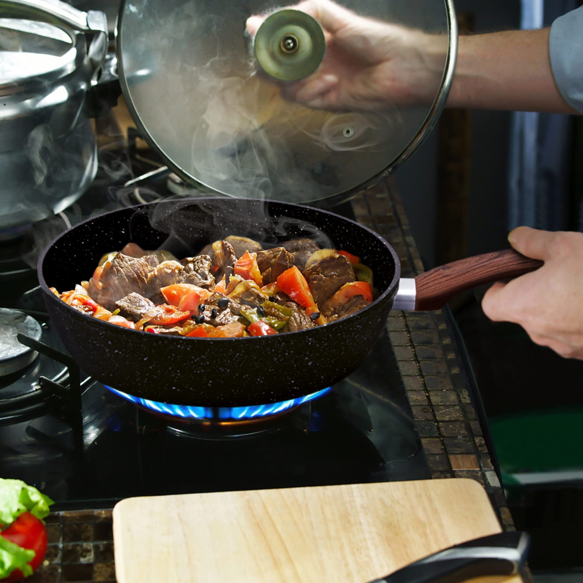 MAISON ARTS tempered glass lids for monitoring during cooking