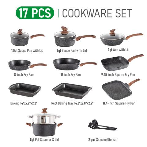 MAISON ARTS pots and pans in multiple sizes for flexibility