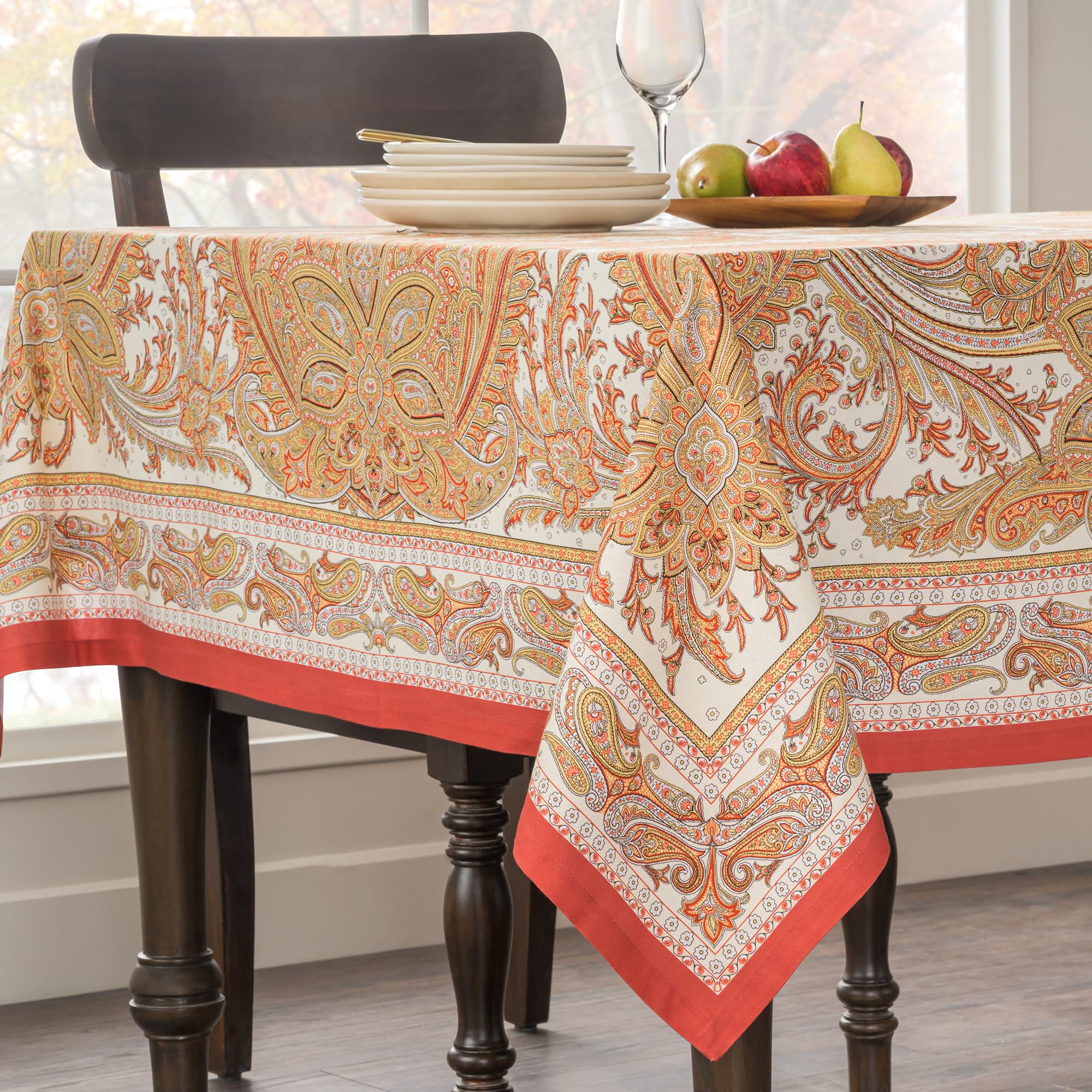 Maison d' Hermine Kashmire Paisley tablecloth adds soft elegance to dining.