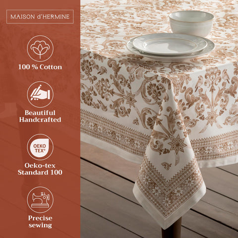 Close-up of Maison d'Hermine cotton fabric texture and weave