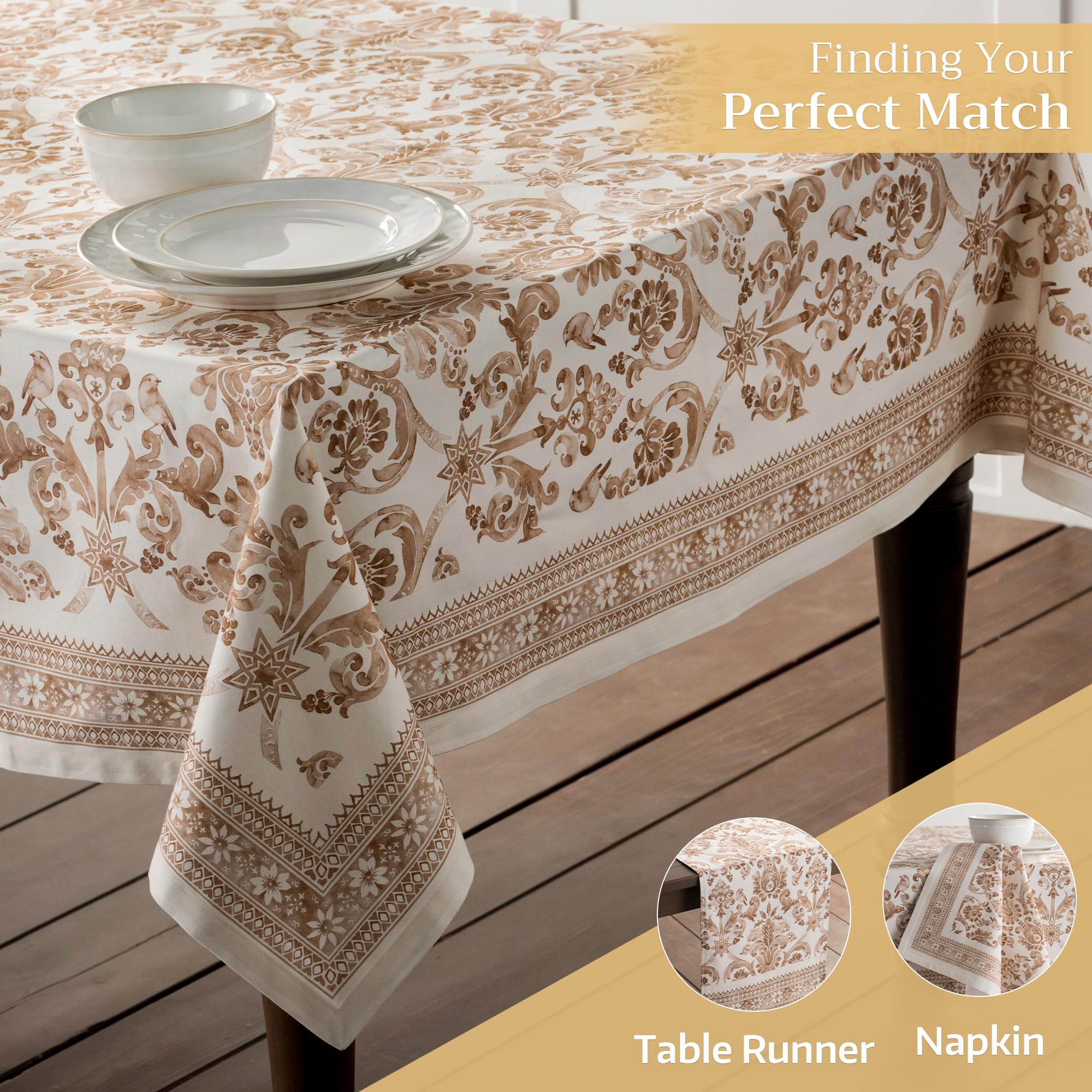Thanksgiving table styling with Maison d'Hermine tablecloth warmth