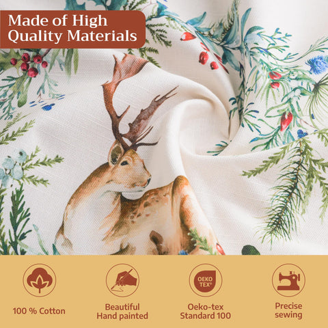Maison d' Hermine 100% cotton round tablecloth for reusable everyday elegance.