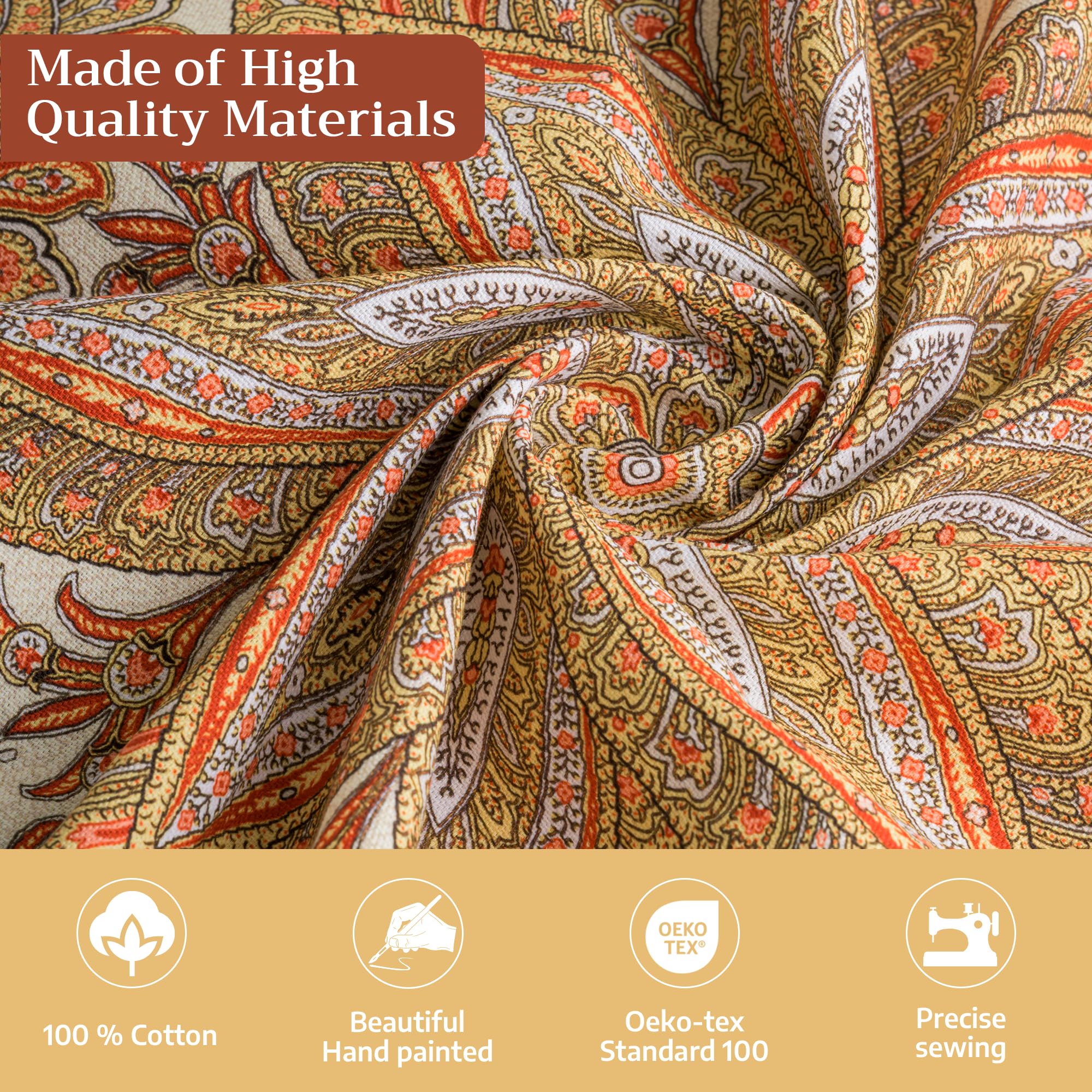 Maison d' Hermine 100% cotton tablecloth offers soft durability for seasonal use.