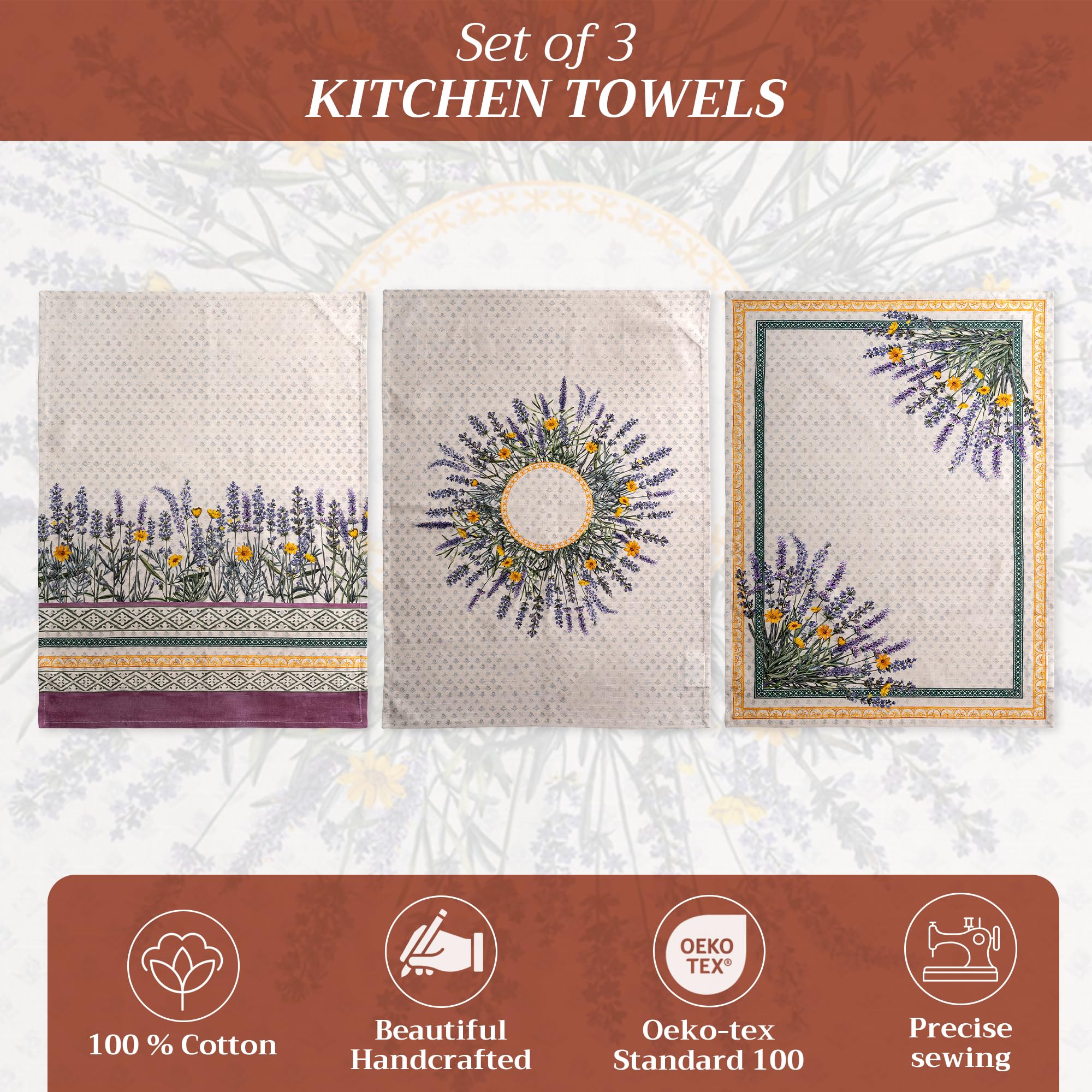 Maison d' Hermine towels showcase watercolor-inspired prints for stylish kitchen decor.
