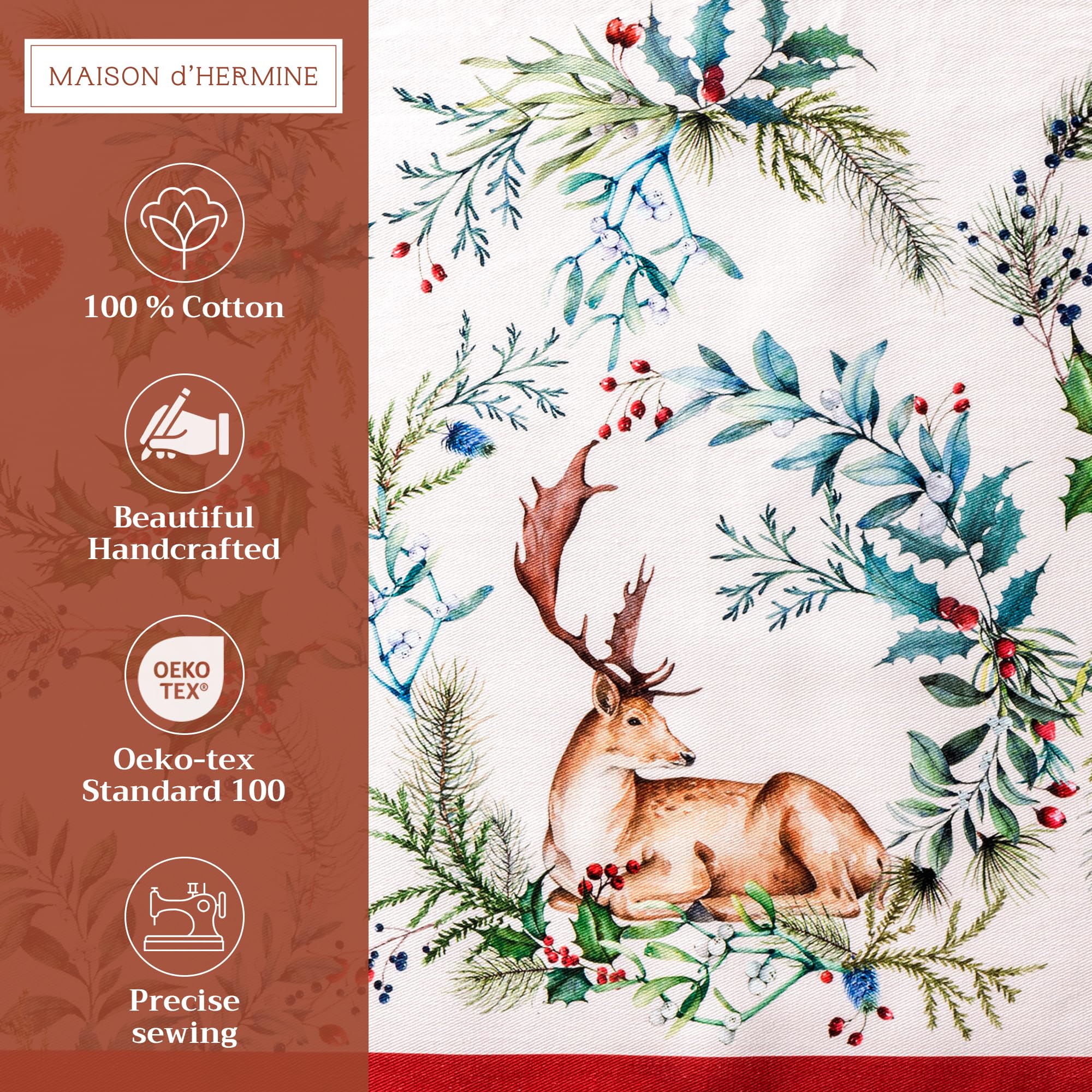 Maison d' Hermine 13x19 cotton placemats for durable, washable holiday decor