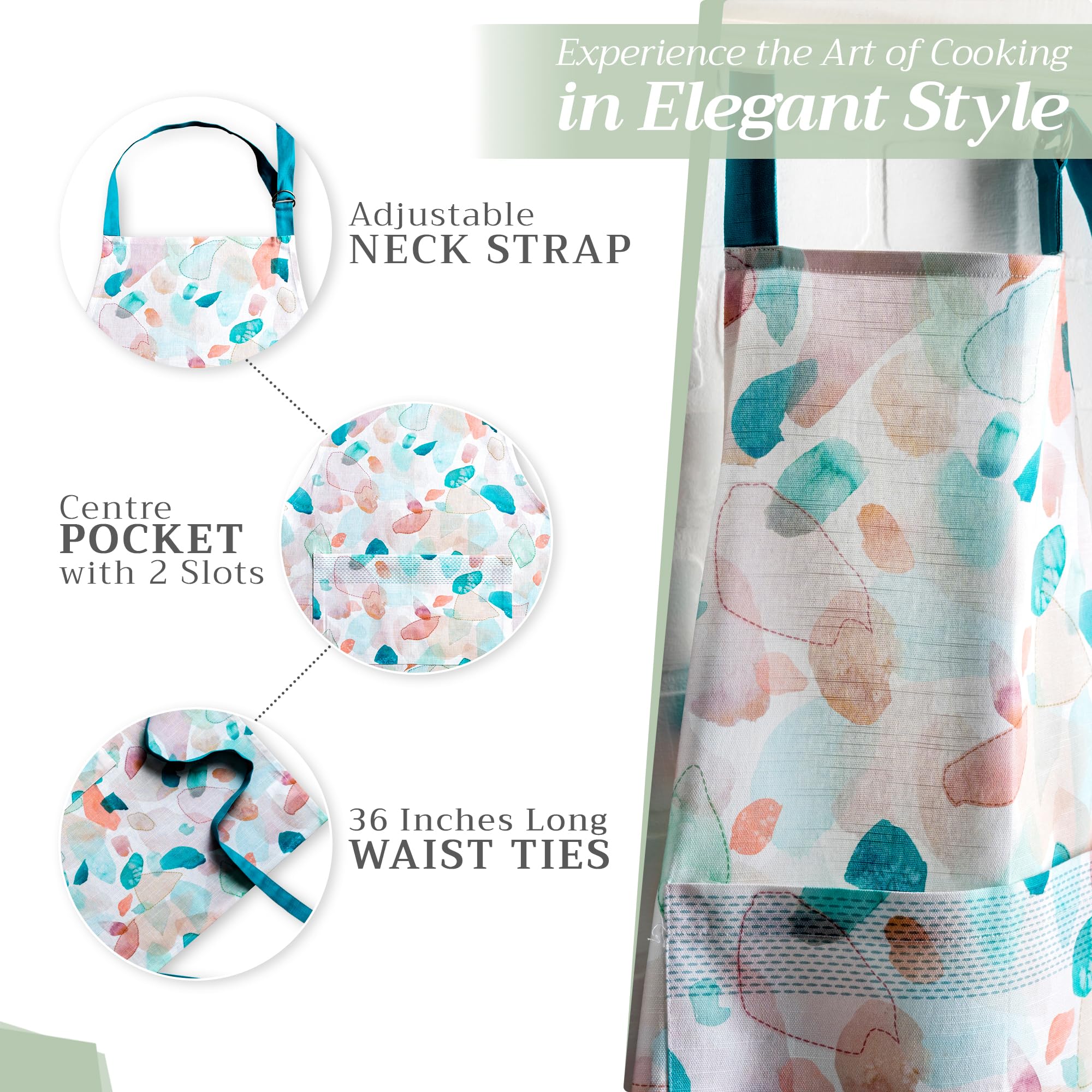 Maison d' Hermine apron ideal for cooking, gardening, and serving with pocket.