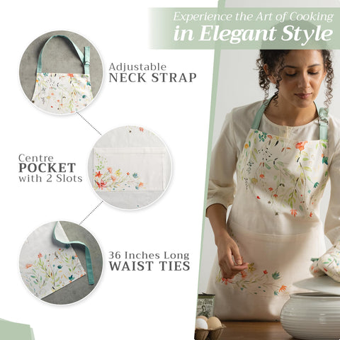 Maison d’ Hermine lightweight 100% cotton apron offers breathable comfort.