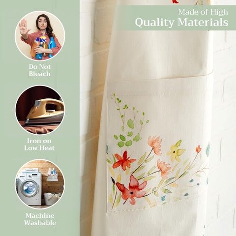 Maison d’ Hermine apron size 27.5 by 31.5 inches provides full coverage.
