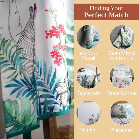 Maison d' Hermine Tropiques apron in-kitchen use underlines versatile styling for servers and home cooks.