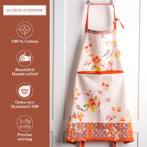 Maison d' Hermine watercolor design apron highlighting European-inspired artistry