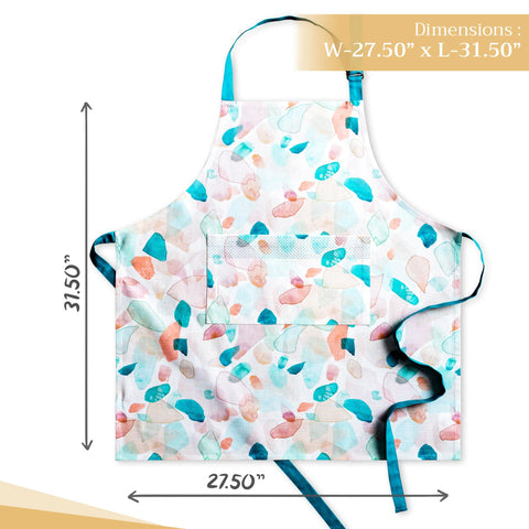 Maison d' Hermine watercolor-pattern apron adds European flair.