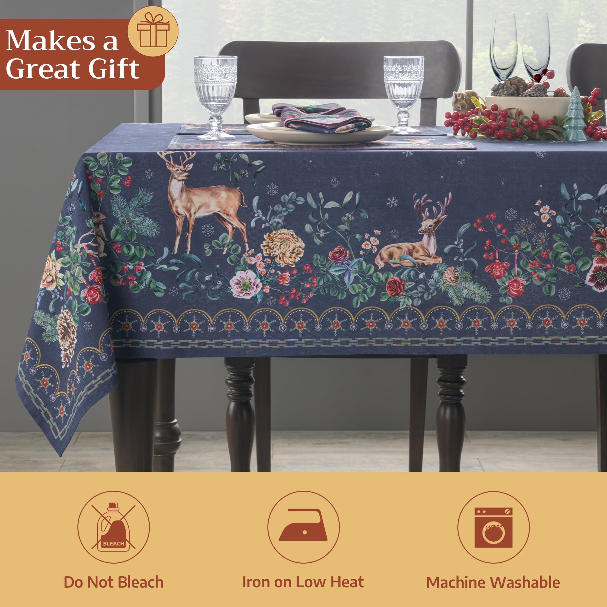 Maison d'Hermine Christmas decor tablecloth for festive dining