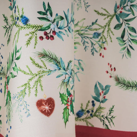 Maison d' Hermine coordinating linens pairing for cohesive fall displays.