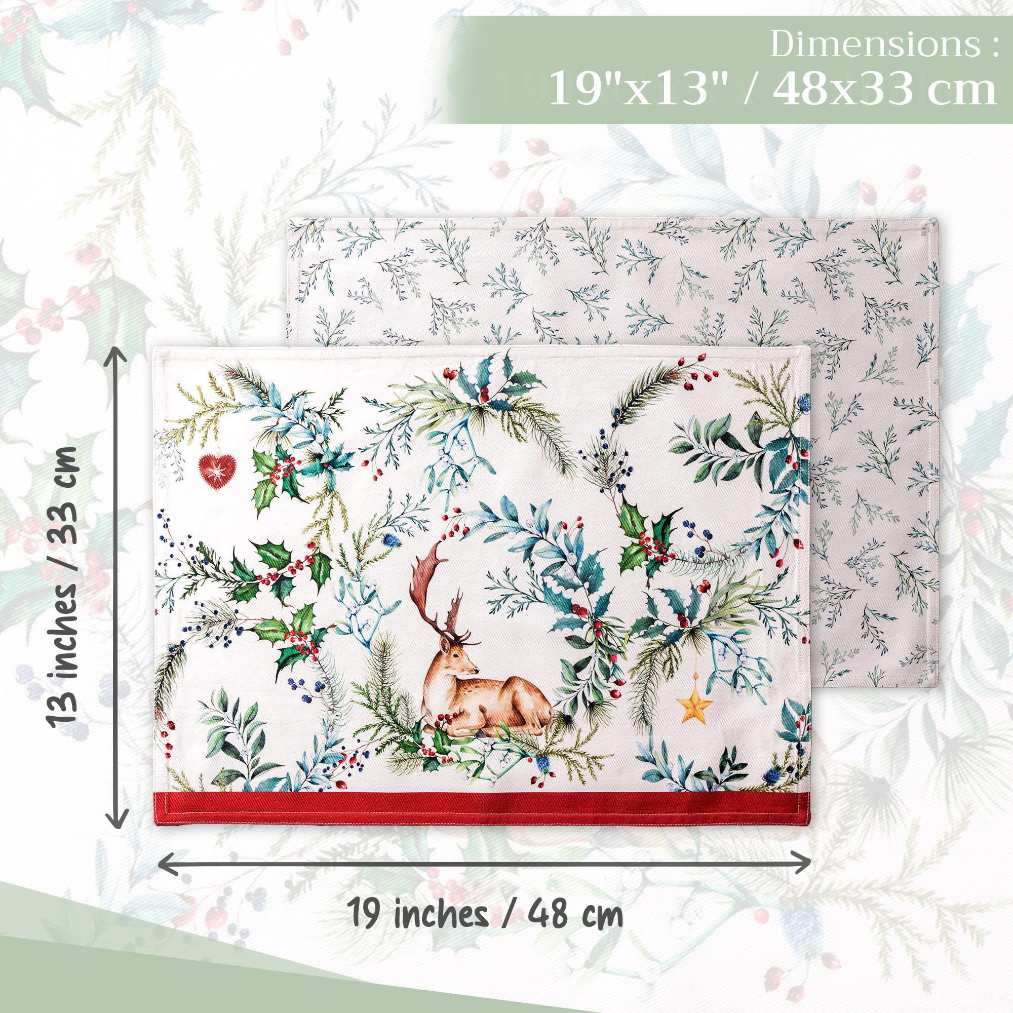 Machine washable cotton placemats from Maison d' Hermine for everyday use