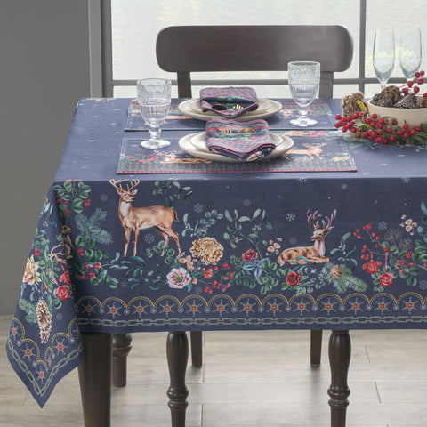Maison d'Hermine dining table setup tablecloth accenting elegant meals