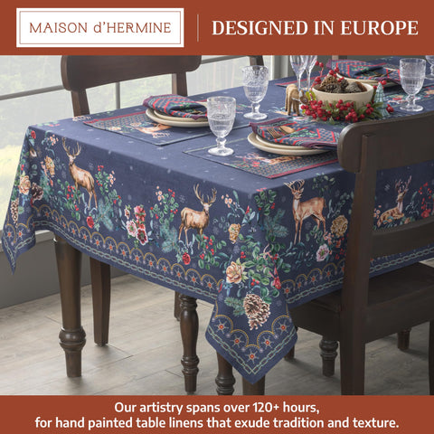 Maison d'Hermine tablecloth with European watercolor art for seasonal charm