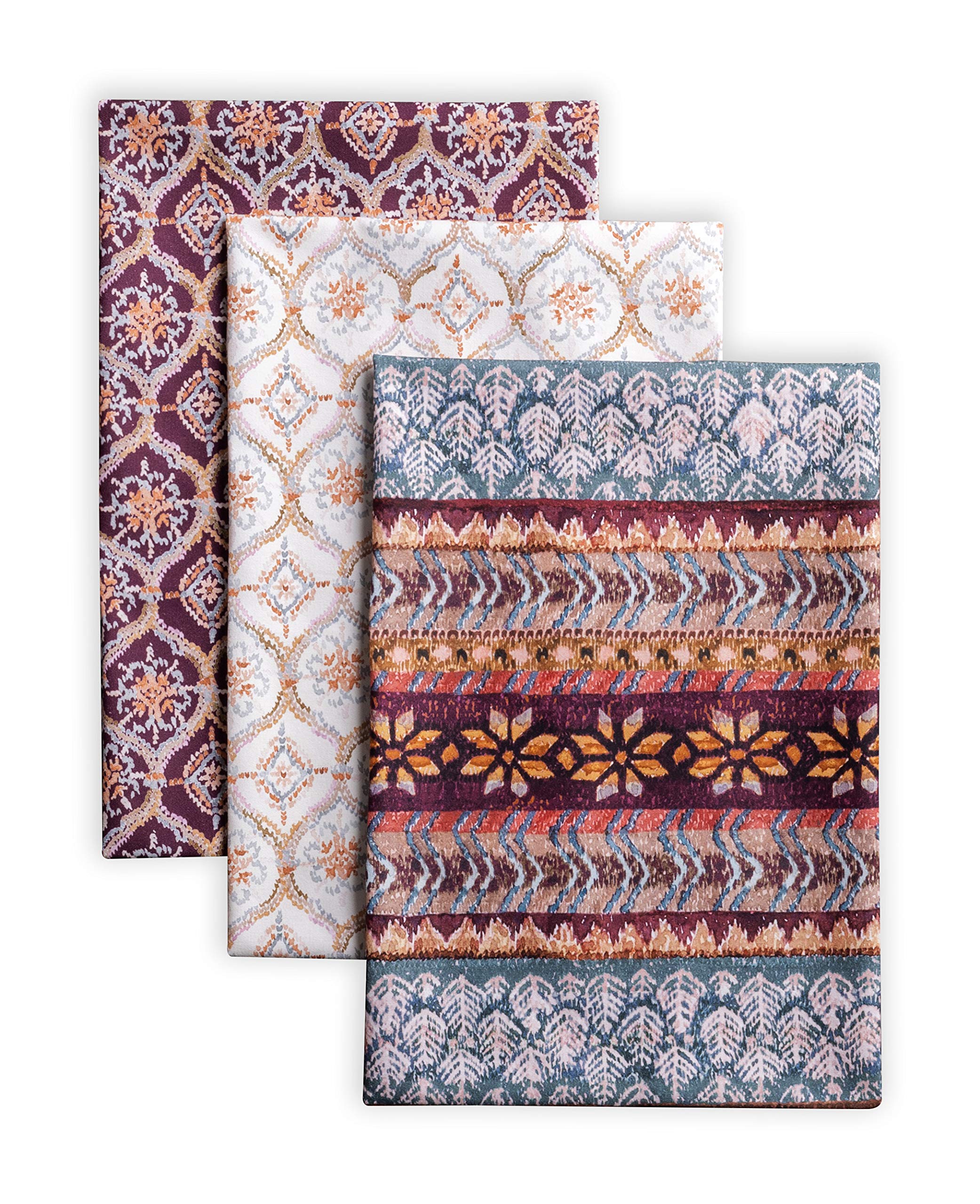 Maison d'Hermine Fair Isle towels showcase festive hand-painted design.