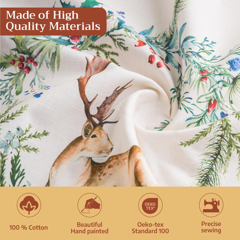 Maison d'Hermine Holly Time tablecloth rectangular 70x120 cotton for daily dining.