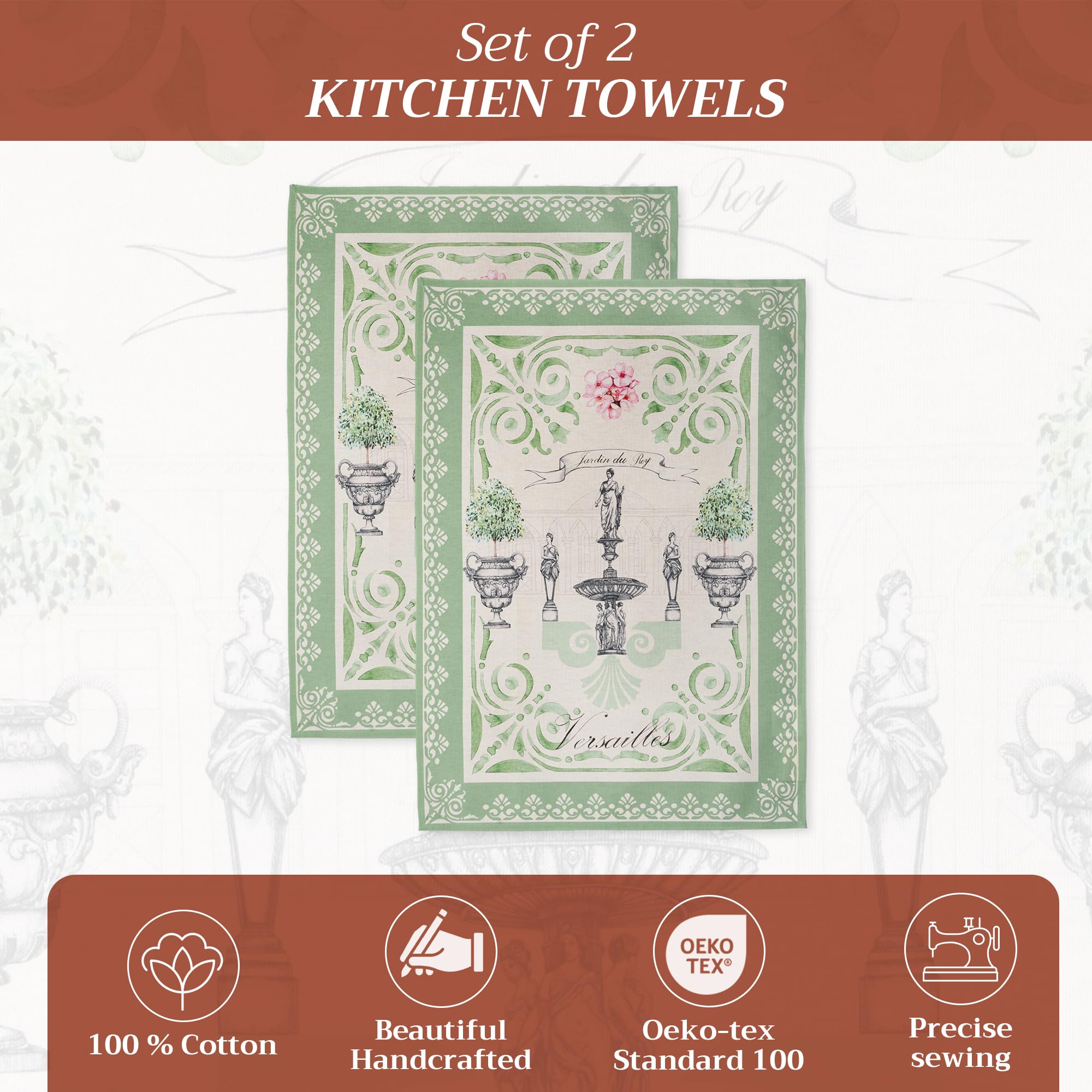 Maison d'Hermine Jardin du Roy towels dry dishes with soft cotton