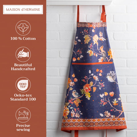 Maison d’ Hermine Kelim Infinity apron neck-adjustment detail for comfortable all-day wear.