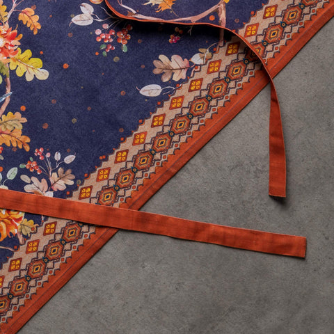 Maison d’ Hermine Kelim Infinity apron seasonal decor pairing for fall holidays.