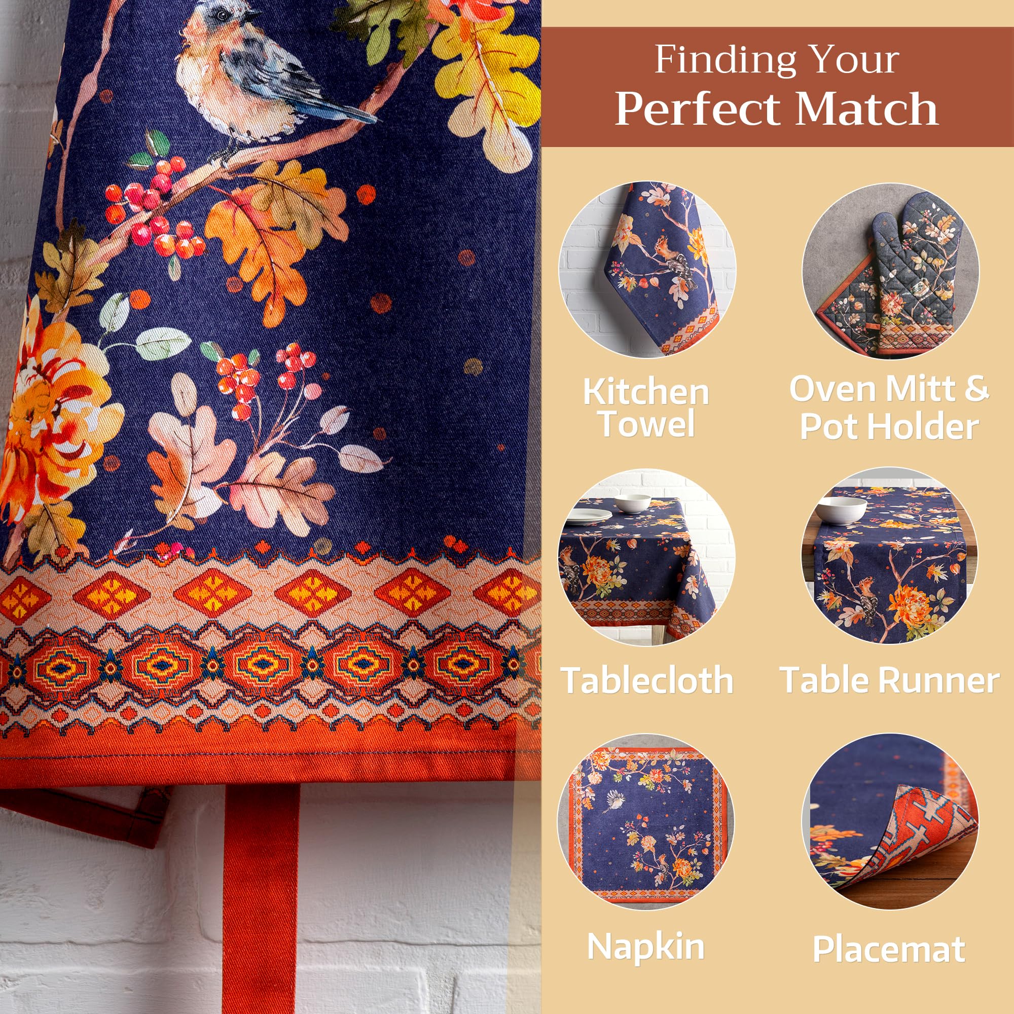 Maison d’ Hermine Kelim Infinity apron table setting for festive decor.