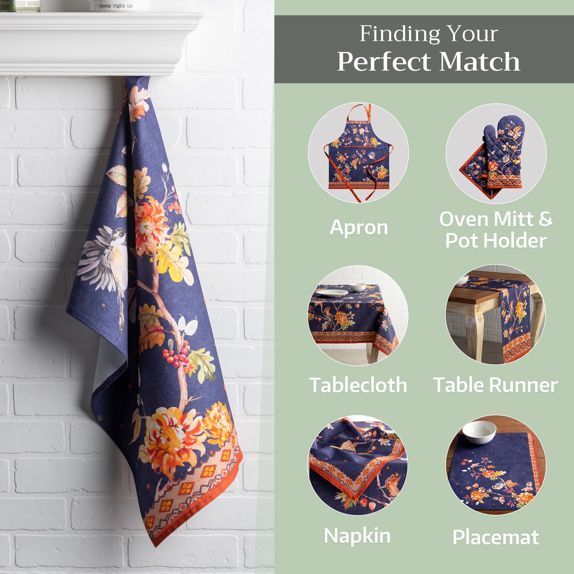 Maison d'Hermine Kelim Infinity towel adds European-inspired kitchen decor