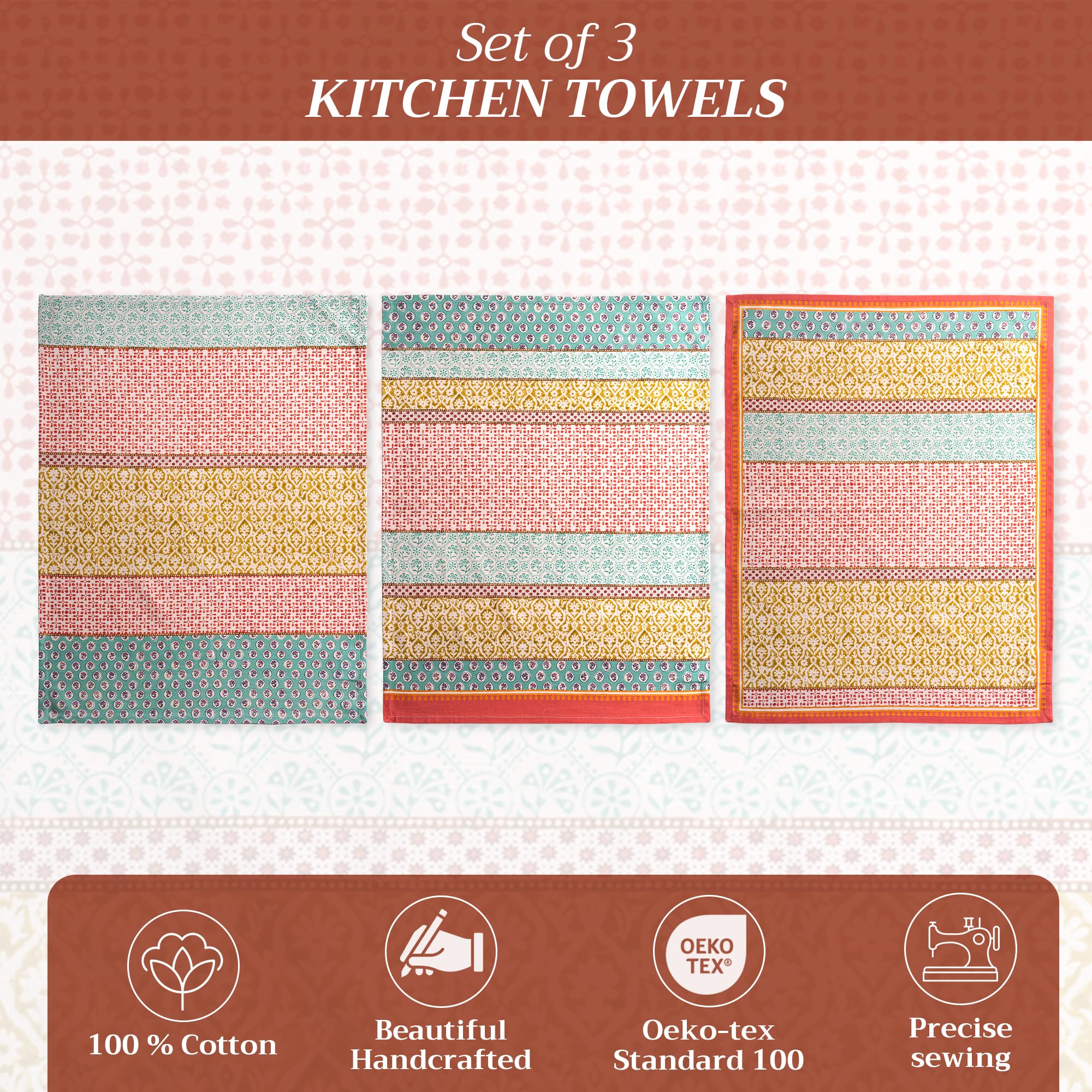 Maison d' Hermine bar towel featuring Provence design for hands and surfaces
