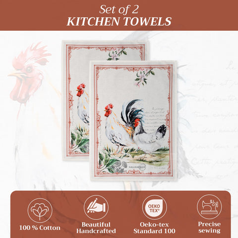 Maison d'Hermine kitchen towels folded display; European-inspired design