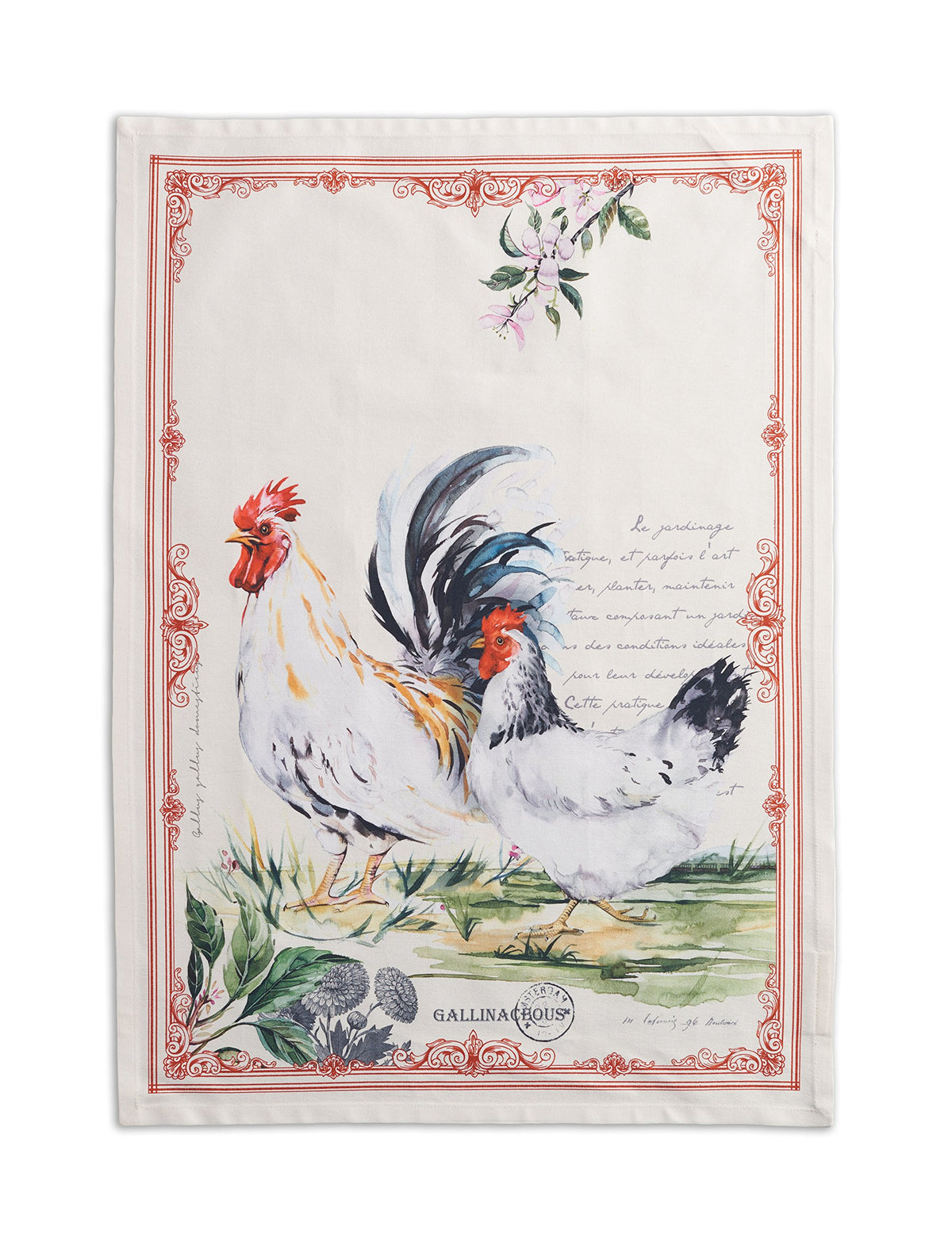 Maison d'Hermine kitchen towels front view; absorbent cotton for daily tasks