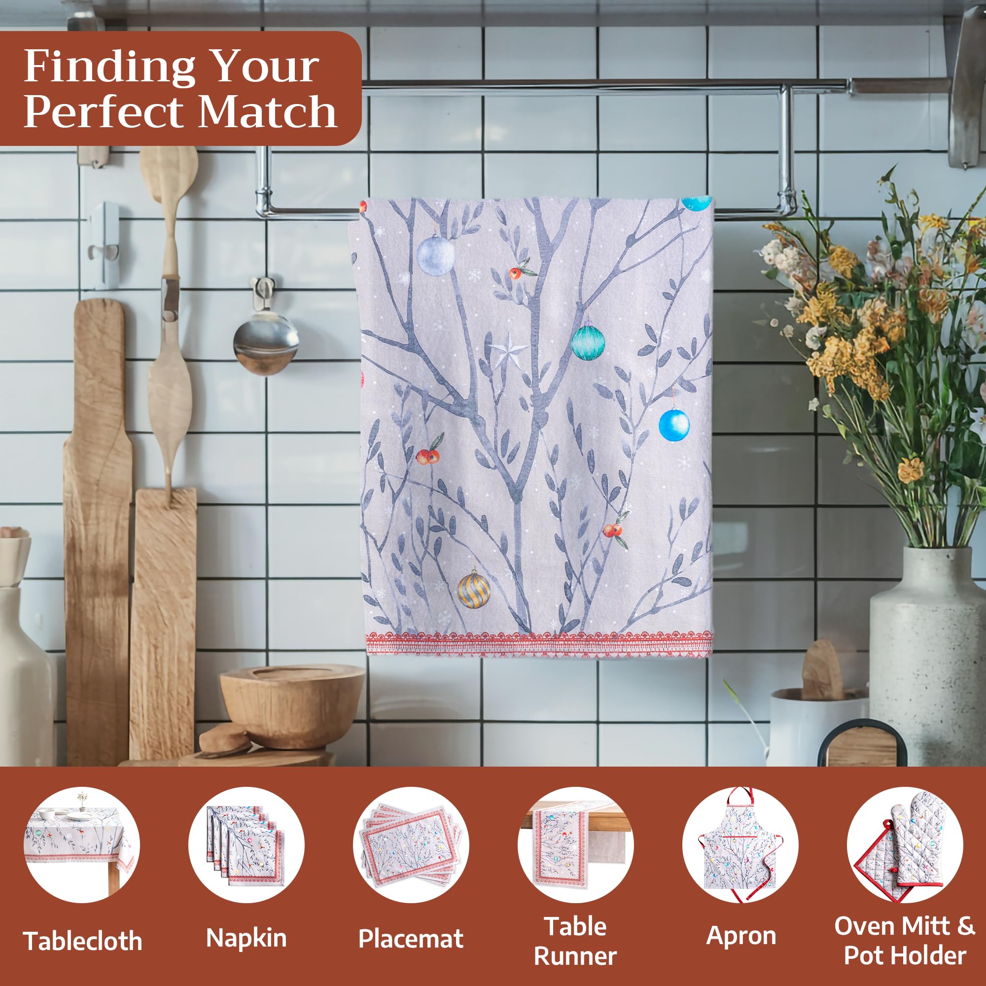 Towel with hanging loop ready for display in kitchen or bar area
