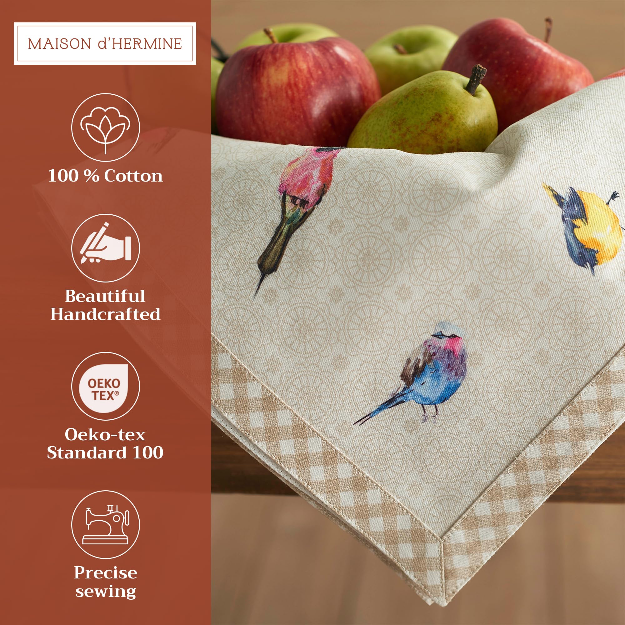 Maison d'Hermine four-piece 20x20 napkins in soft cotton for everyday meals.