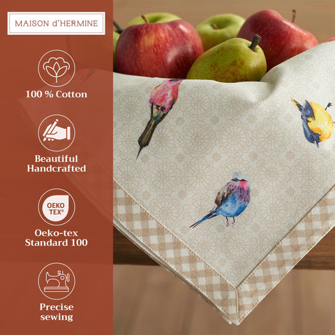 Maison d'Hermine four-piece 20x20 napkins in soft cotton for everyday meals.