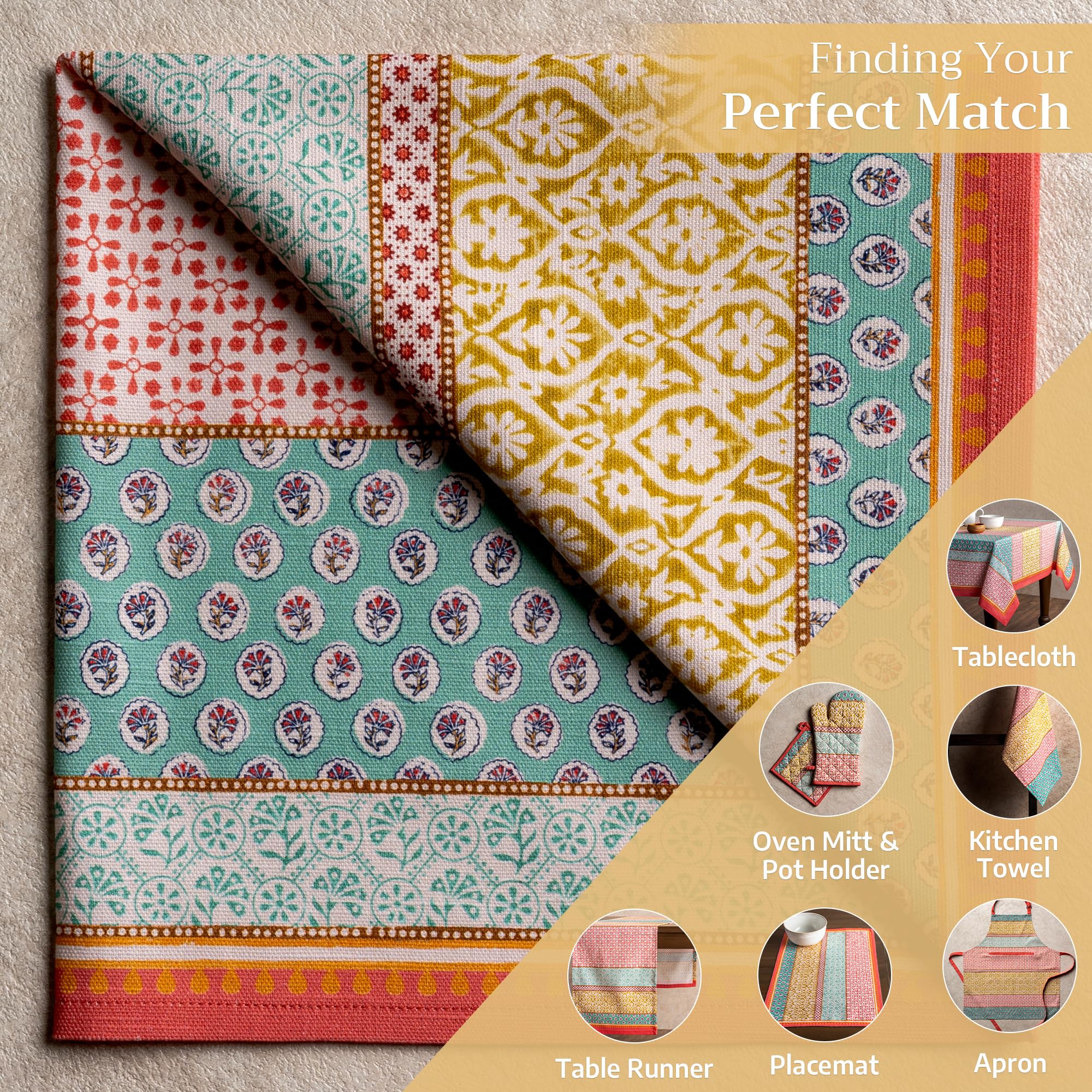 Maison d'Hermine napkins wedding table ambiance with vibrant patterns