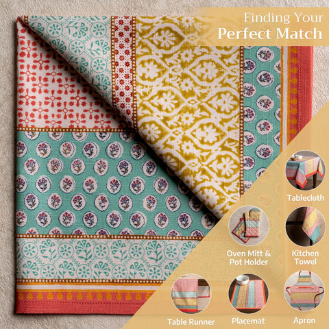 Maison d'Hermine napkins wedding table ambiance with vibrant patterns