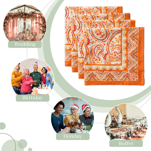 Maison d'Hermine Palatial Paisley napkin design inspired by European artistry.