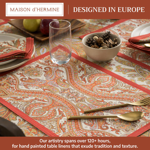 Maison d' Hermine placemats 13x19 on a holiday dining table.