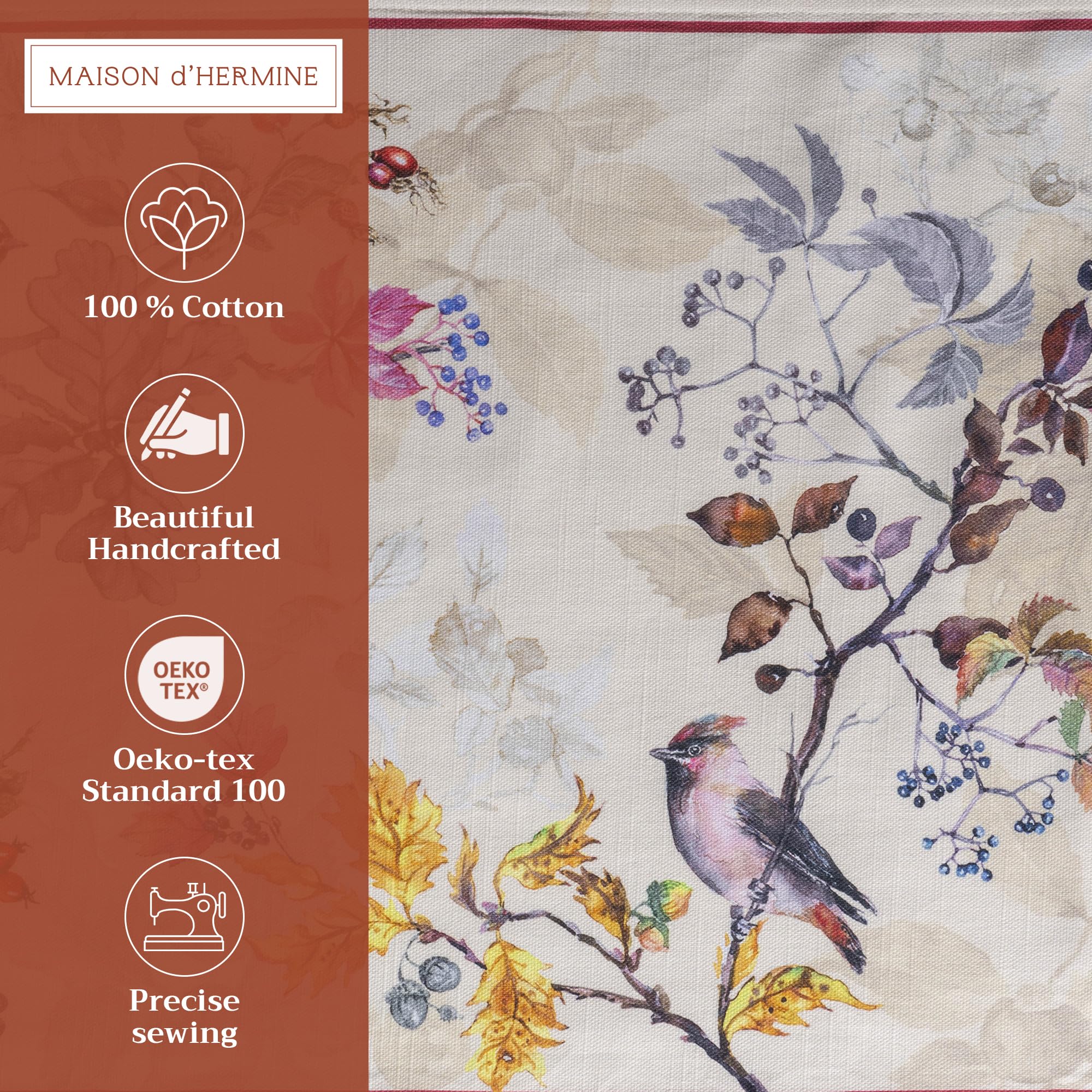 Maison d' Hermine Equinoxe Beige placemats add warmth to Thanksgiving tables.