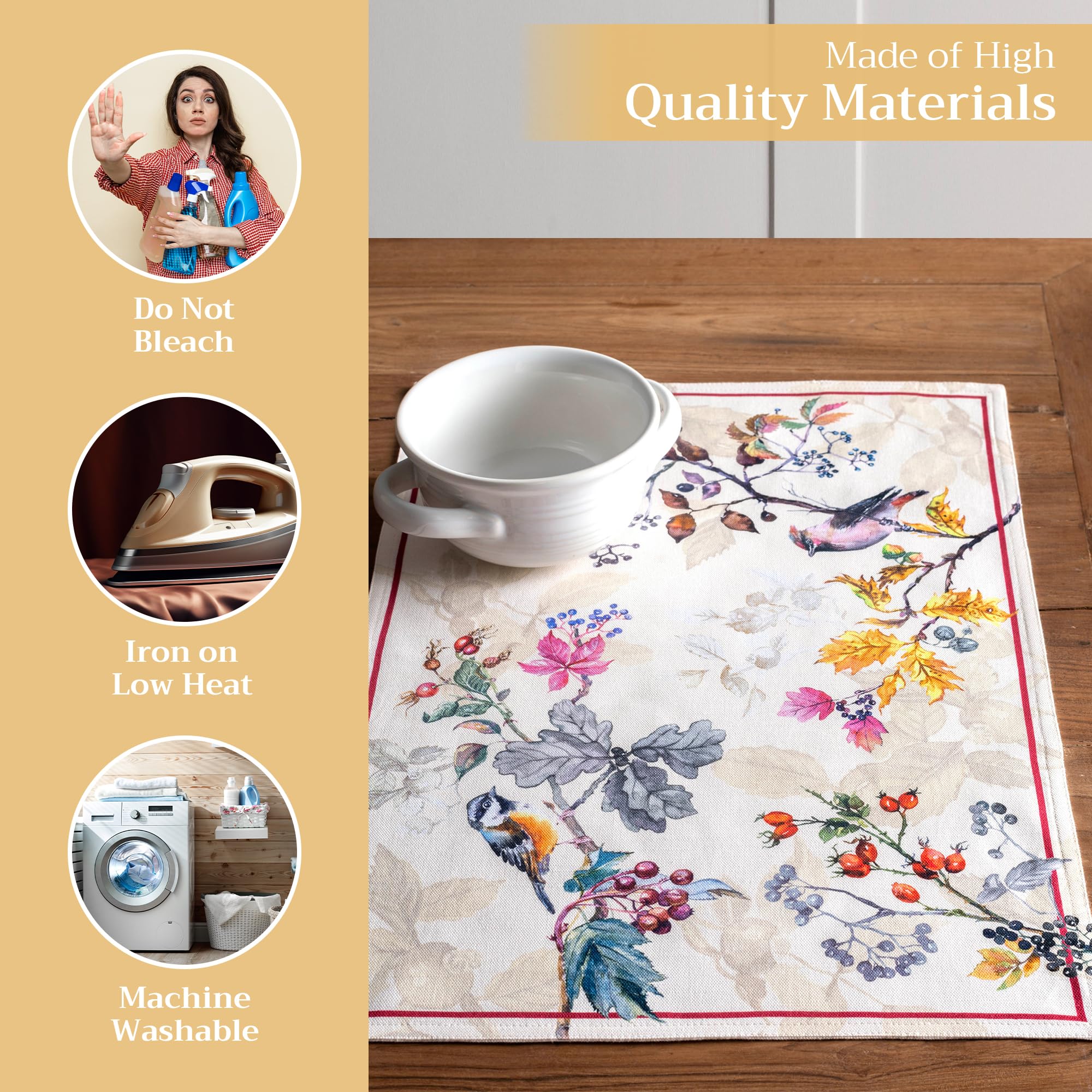 Equinoxe Beige placemats by Maison d' Hermine elevate Christmas gatherings.