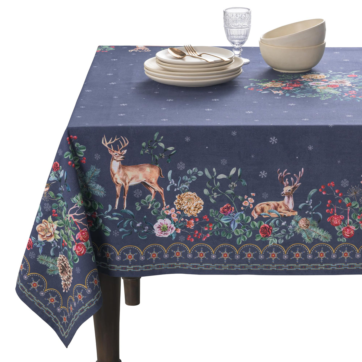 Maison d'Hermine rectangle tablecloth in 54x72 inches for festive dining