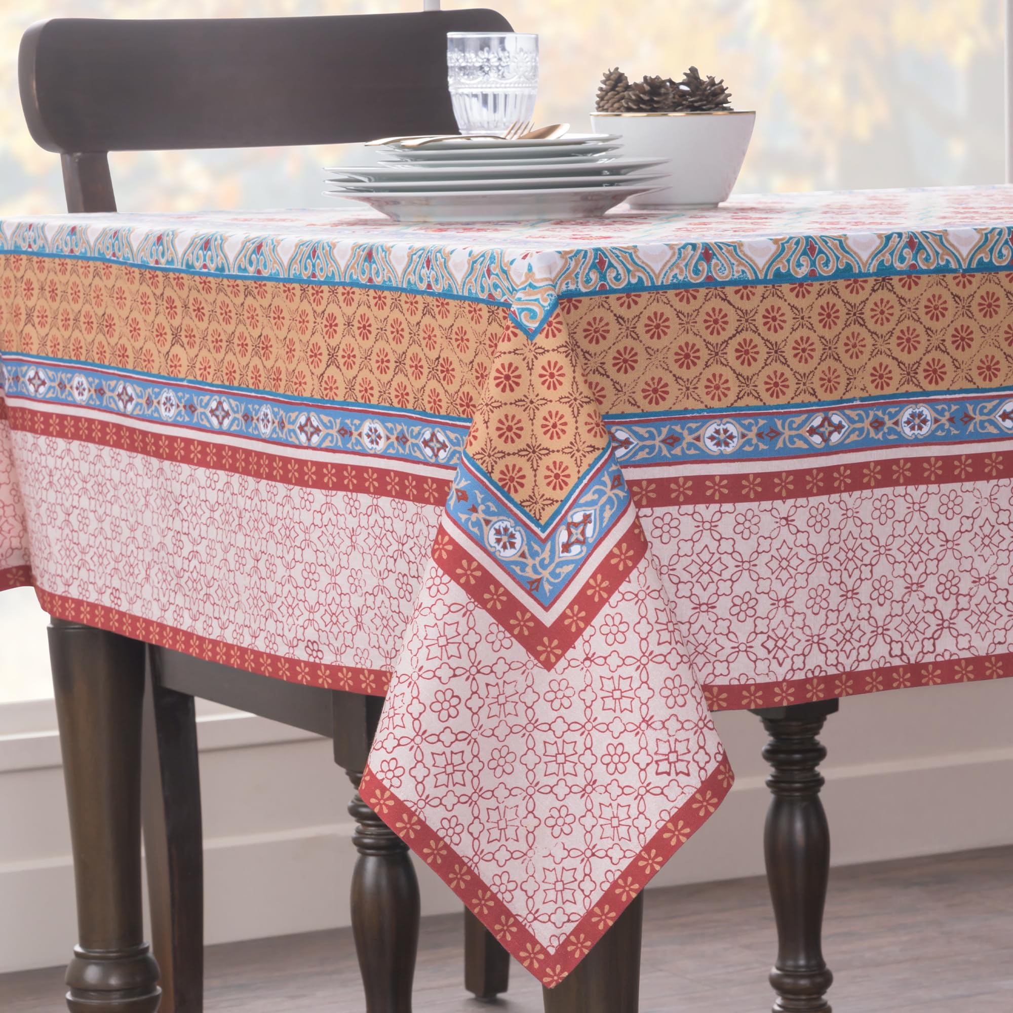 Maison d' Hermine Romane tablecloth elevates casual dinners with refined texture.