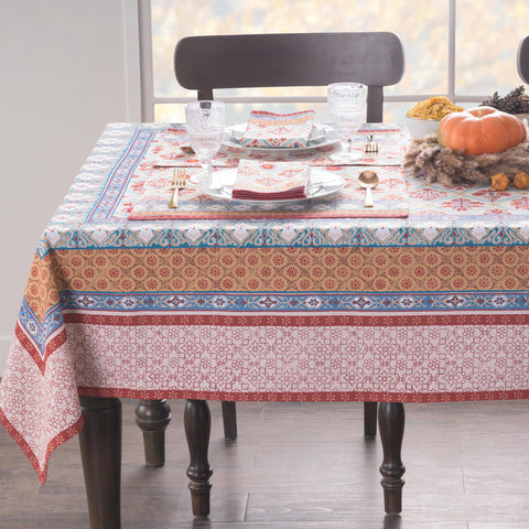 Maison d' Hermine Romane tablecloth creates cozy family meals and festive settings.
