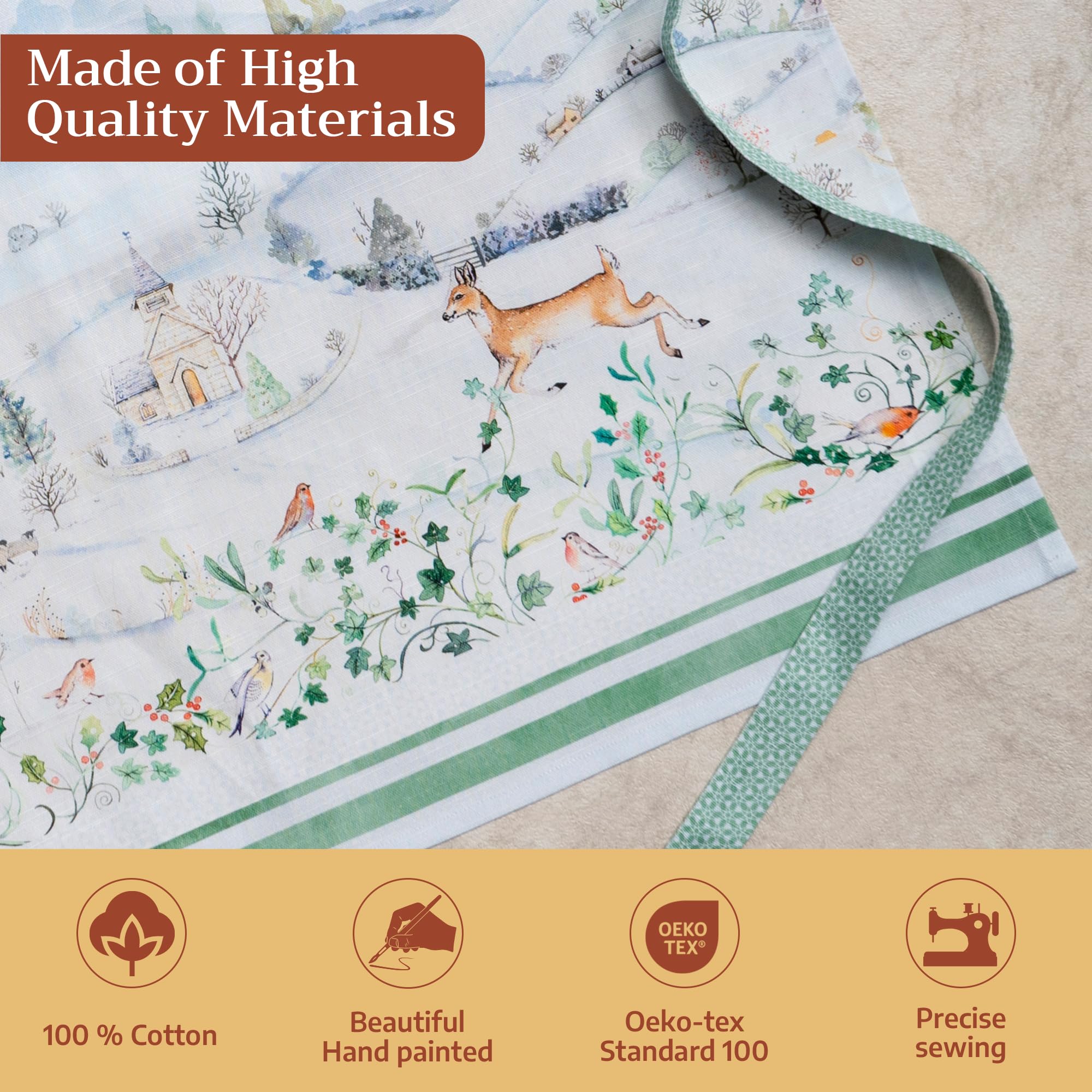 Maison d'Hermine Snowy World apron adjustable neck strap for comfort